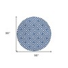 Blue And Ivory Geometric Washable Indoor Outdoor Area Rug - 3 of 4