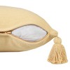 HomeRoots 20" X 20" Light Yellow 100% Cotton Zippered Pillow - 4 of 4