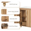 Bathroom Vanity Cabinet with Ceramic Sink Top Set, Freestanding Single Basin Vanity Storage Cabinet Bathroom Organizer with Shelves and Drawer Natural - 3 of 4