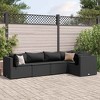 vidaXL 5 Piece Patio Lounge Set - Black Poly Rattan Cushions - Outdoor/Garden Furniture - Modular Design, Durable, Weather-Resistant - 2 of 4