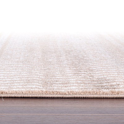 Beige and Ivory Synthetic Stripe 5' x 7' Area Rug