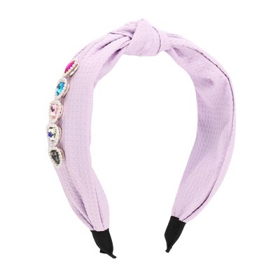 Unique Bargains Women's Elegant Heart Faux Diamond Wide Hairband 6.89"x5.51" 1 Pc