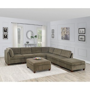 NicBex Modular Sectional 6pc Set L-Shaped Modular Sofa Bed Modern Including Couch 2x Corner Wedge 2x Armless Chairs and 2x Ottomans - 1 of 4