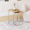 Nesting Table Set (2-Piece) Natural 20.5"H & 17.5"H – Mango Wood Round Tabletops With Chrome Steel Frames by Zuo Modern - 2 of 4
