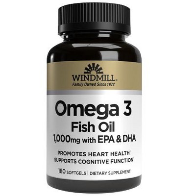 Windmill Omega 3 EPA + DHA Fish, Oil 1000 mg - 180 SoftGels