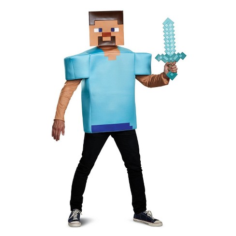 Minecraft Men's Steve Classic Halloween Costume OSFM 