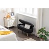 ModernLuxe Velvet/Boucle Fabric Storage Bench with Wood Legs - Ideal for Living Room & Bedroom - 3 of 4