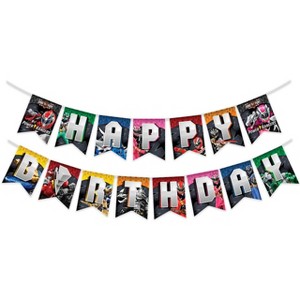 Treasures Gifted Power Rangers Birthday Banner - Power Rangers Party Supplies - 1 of 1