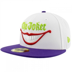 Adult The Joker Smile White & Purple Colorway New Era 59Fifty Fitted Hat - 1 of 4