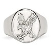 Black Bow Jewelry Men's 17mm Stainless Steel & Rhodium Plated Sterling Silver Eagle Ring - 4 of 4