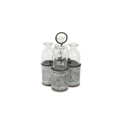 Cheung's Sofia 4 Slot Galvanized Metal Jar Holder