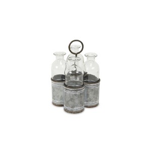 Cheung's Sofia 4 Slot Galvanized Metal Jar Holder - 1 of 3