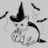 Men's Design By Humans Halloween cat, cute kitten, happy halloween By SPOODEMOON T-Shirt - 2 of 2