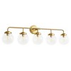 POWLIG 38.98-in 5-Light Gold Bathroom Light Fixtures Over Mirror Vanity Lighting with Clear Glass Globe Shades - 2 of 4