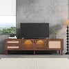 KTMBDW Rattan TV Stand with Cabinets & Drawers,Media Console Table, TV cabinet for Living room - 2 of 4