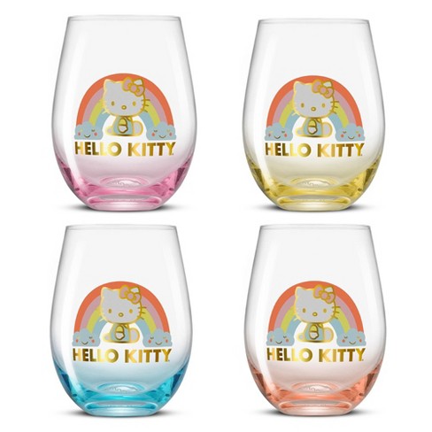 Hello Kitty Sweet Rainbow Stemless Drinking Glasses - 19 Oz - Set Of 4 ...
