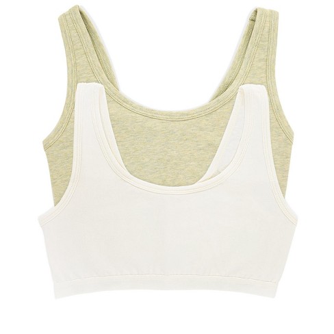 Felina Women's Organic Cotton Stretch Bralette 2-pack (aloe Cloud, X-small)  : Target