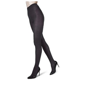 Memoi Merino Wool Tencel Blend Ribbed Sweater Tights - 1 of 3