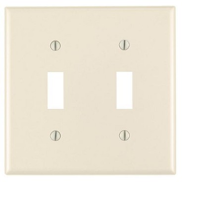 Leviton - 2 gang Plastic - Toggle Wall Plate - Almond - Pack of 1