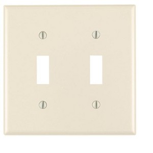 Leviton - 2 gang Plastic - Toggle Wall Plate - Almond - Pack of 1 - 1 of 1