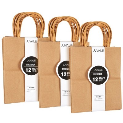 Medium Kraft Paper Gift Bags with Handles (Brown, 8 x 10 Inches, 36 Count)