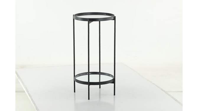 Contemporary Metal Mirrored Accent Table Dark Black - Olivia &#38; May, 2 of 6, play video
