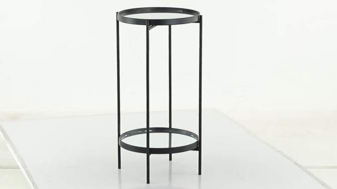 Contemporary Metal Mirrored Accent Table Dark Black - Olivia &#38; May, 2 of 6, play video