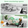 LunaLulinlk Dish Drying Rack for Kitchen Counter, Compact Dish Rack Drain Set with Utensil Holder,Cup Holder,Black - 4 of 4