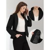 Allegra K Women's Office Notched Lapel Long Sleeve Crop Coat Blazer - 2 of 4