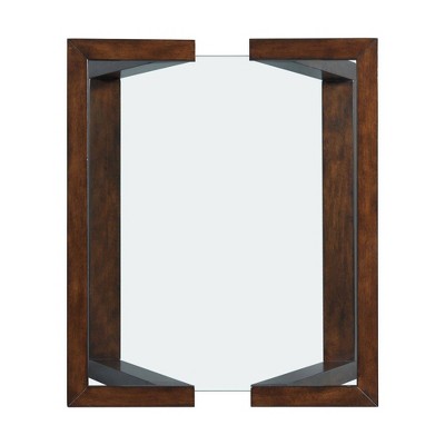 Transitional Dark Espresso Square End Table with Glass Top