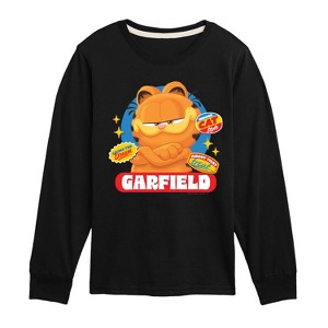 Boys' - Garfield - Garfield Stickers Long Sleeve Graphic T-Shirt - 1 of 4