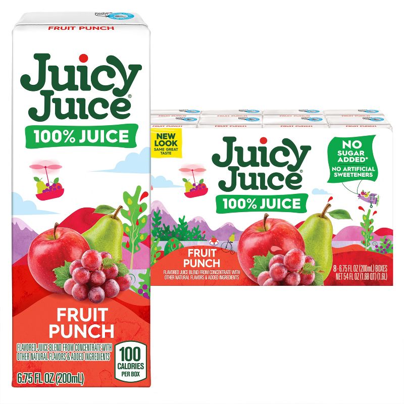 Juicy Juice Punch 100% Juice - 8pk/6.75 fl oz Boxes, 1 of 8