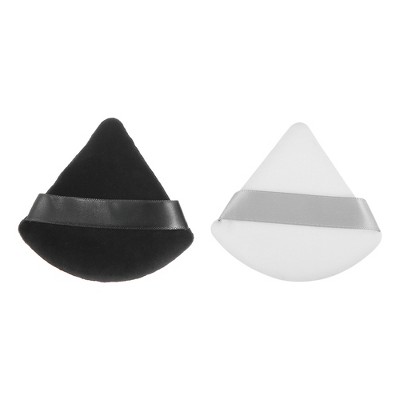 Unique Bargains Loose Powder Puff Face Soft Triangle Puff Blender Beauty Makeup Tool Short Plush 2 Pcs