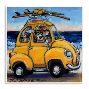 Stupell Industries Groovy Pet Beach Buggy, 12" x 12" - 1 of 4