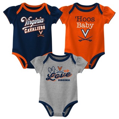 NCAA Virginia Cavaliers Infant Girls' 3pk Bodysuit