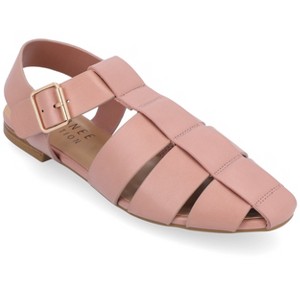 Journee Collection Womens Medium and Wide Width Cailinna Caged Buckle Square Toe Flats - 1 of 4