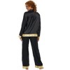ADR Women's Classic Satin Pajamas Lounge Set, Long Sleeve Top and Pants with Pockets, Silk like PJs - 2 of 3