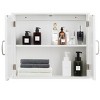 Tangkula 2-Tier Wall-Mounted Bathroom Storage Cabinet Wall Cabinet with 2 Mirror Doors - 2 of 4