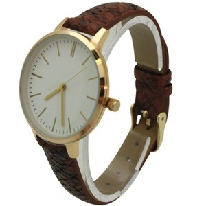Olivia Pratt Snake Print Leather Strap Watch - 1 of 4