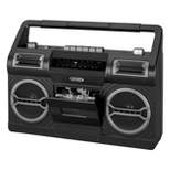 JENSEN Portable AM/FM Radio with Cassette Player/Recorder and Built-in Speakers - Black