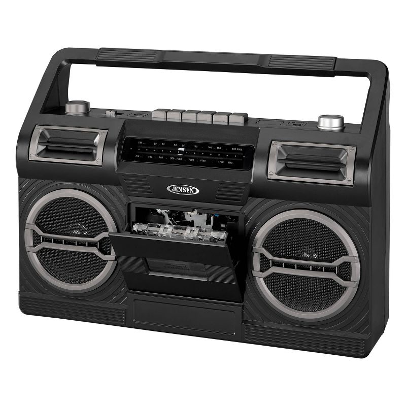 JENSEN Portable AM/FM Radio with Cassette Player/Recorder and Built-in Speakers - Black, 1 of 7