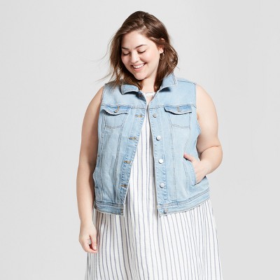 women's plus size jean vest