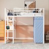 NicBex Twin/Full Metal Loft Bed with Desk,Shelves,Wardrobe&LED for Teens&Gamers,Versatile Gaming Loft Bed Platform,Space-Saving,350lbs Max - 2 of 4