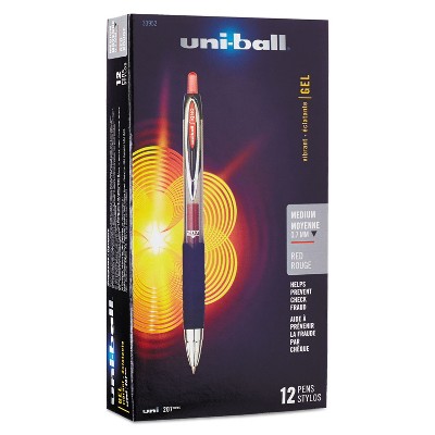 uni-ball Signo 207 Retractable Gel Pen Red Ink 0.7mm Dozen 33952