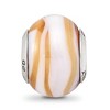 Black Bow Jewelry Carmel/White Italian Murano Glass & Sterling Silver Bead Charm, 14mm - 3 of 4
