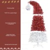 6FT Artificial Christmas Tree, Artificial Fir Bent Top Christmas Tree with 1250 Branch Tips, Hinges Xmas Tree For Home Office Party Holiday Decoration - 3 of 4