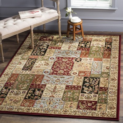 Multi-Ivory Floral Motif Synthetic 5' x 7' Area Rug