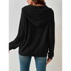 Coolmee Women's Hoodies Casual Long Sleeve Textured Knit Loose Drawstring Hooded Sweatshirt with Pocket - 4 of 4