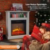 ROVSUN 30'' Electric Fireplace with Mantel, 1400W Freestanding Heater with Remote, Timer, Adjustable Temp for Home - 4 of 4