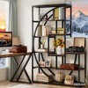 Gulches Industrial Bookshelf Bookcase, 8 Open Storage Shelves for Living Room Organization - 4 of 4